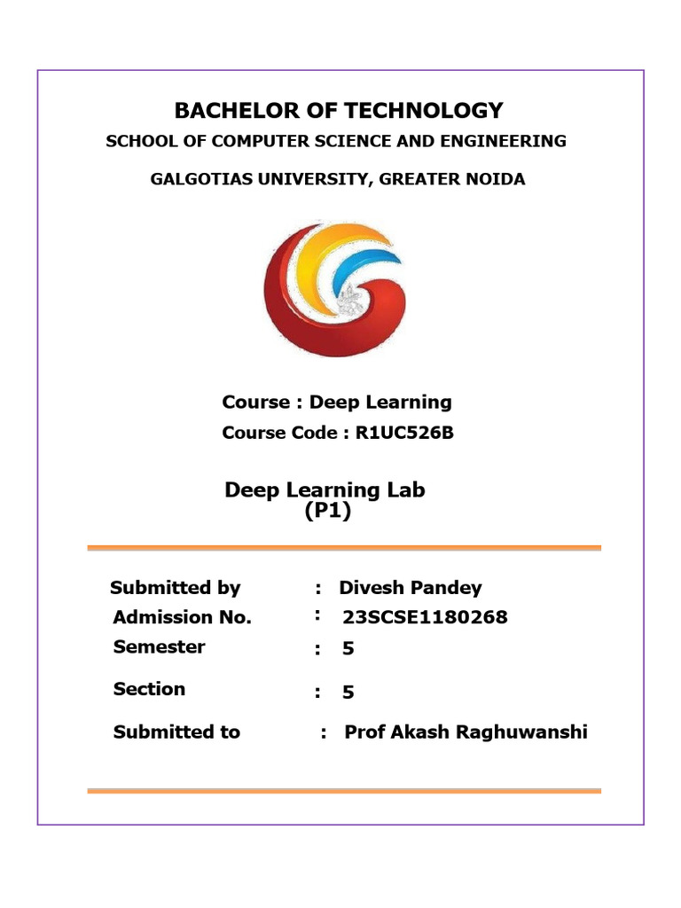 Deep Learning Lab Experiments Guide | PDF
