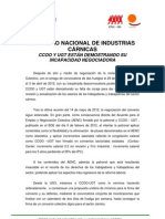 CONVENIO NACIONAL DE INDUSTRIAS CÁRNICAS