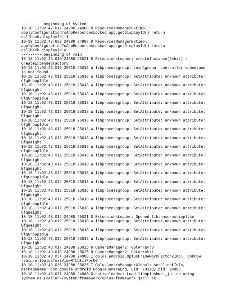 Camera Manager Debug Logs Analysis | PDF | Computing | Software