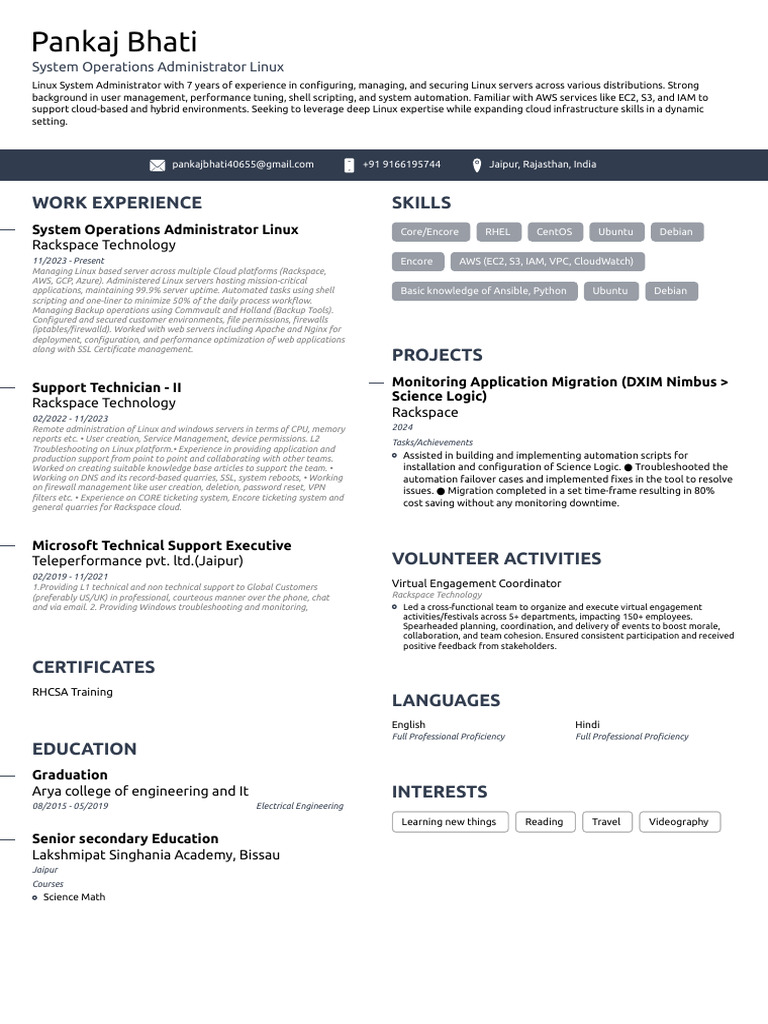 My Resume (1) | PDF | Cloud Computing | Linux
