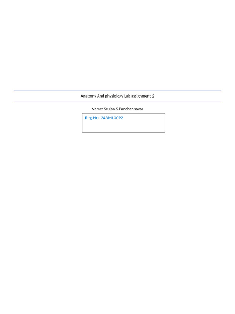 Anatomy and Physiology Lab Assignment | PDF | Human Anatomy | Nervous ...