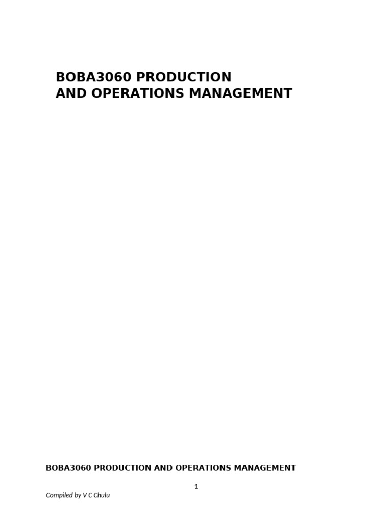 Boba3060 Production and Operations Management Module Edited | PDF ...