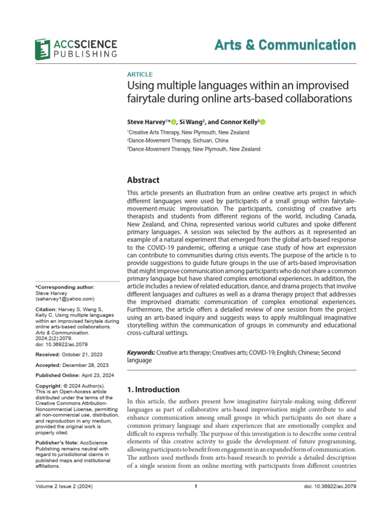 Using Multiple Languages Within An Improvised Fairytale During Online ...