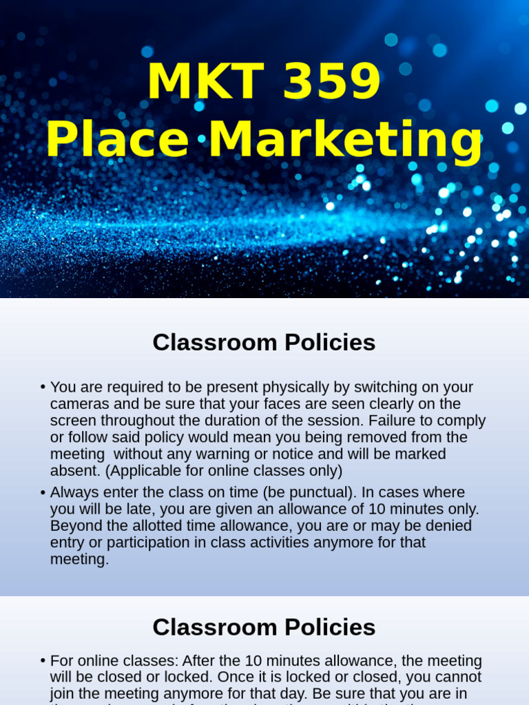 MKT 359 Classroom Policy | PDF