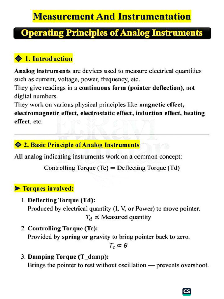 Measurement and Instrumentation | PDF