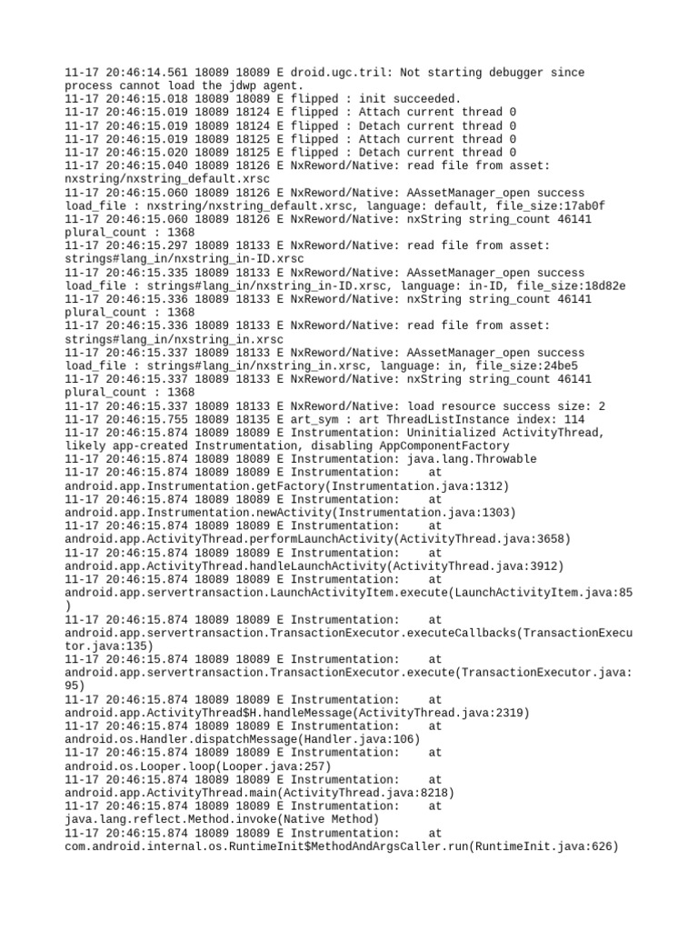 Android Debugging and Initialization Errors | PDF | Software | Software ...