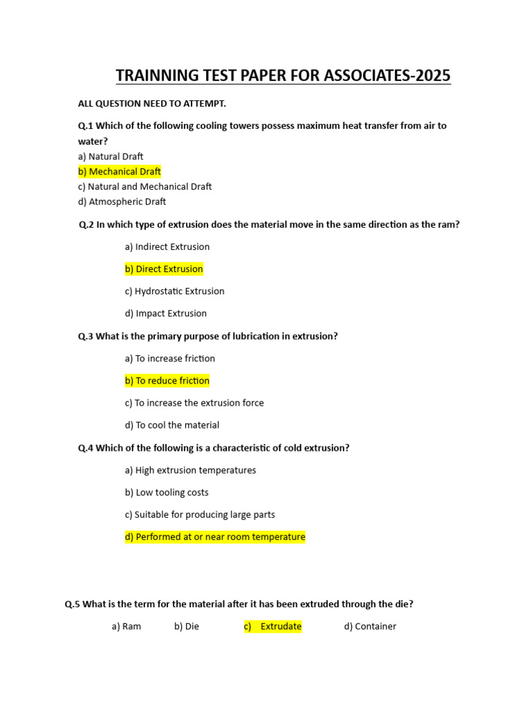 WT Paper With Answer | PDF