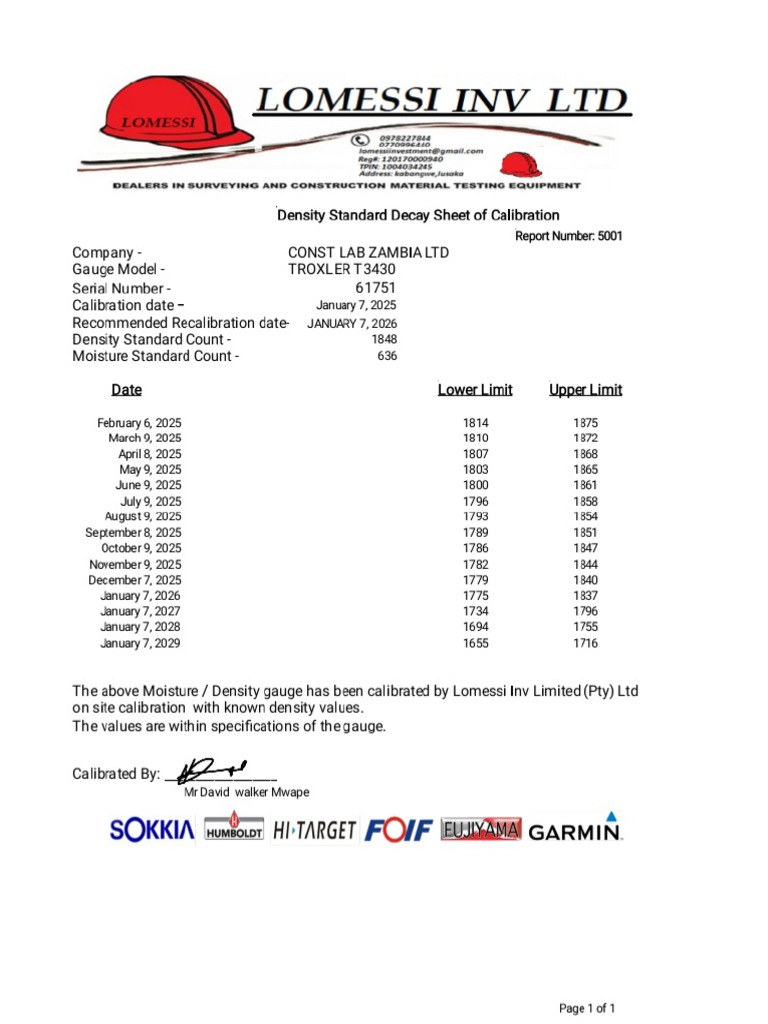 Troxler 3430 Calibration | PDF
