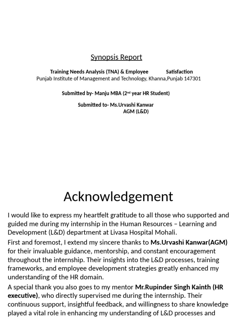 Synopsis Report | PDF | Sampling (Statistics) | Health Care