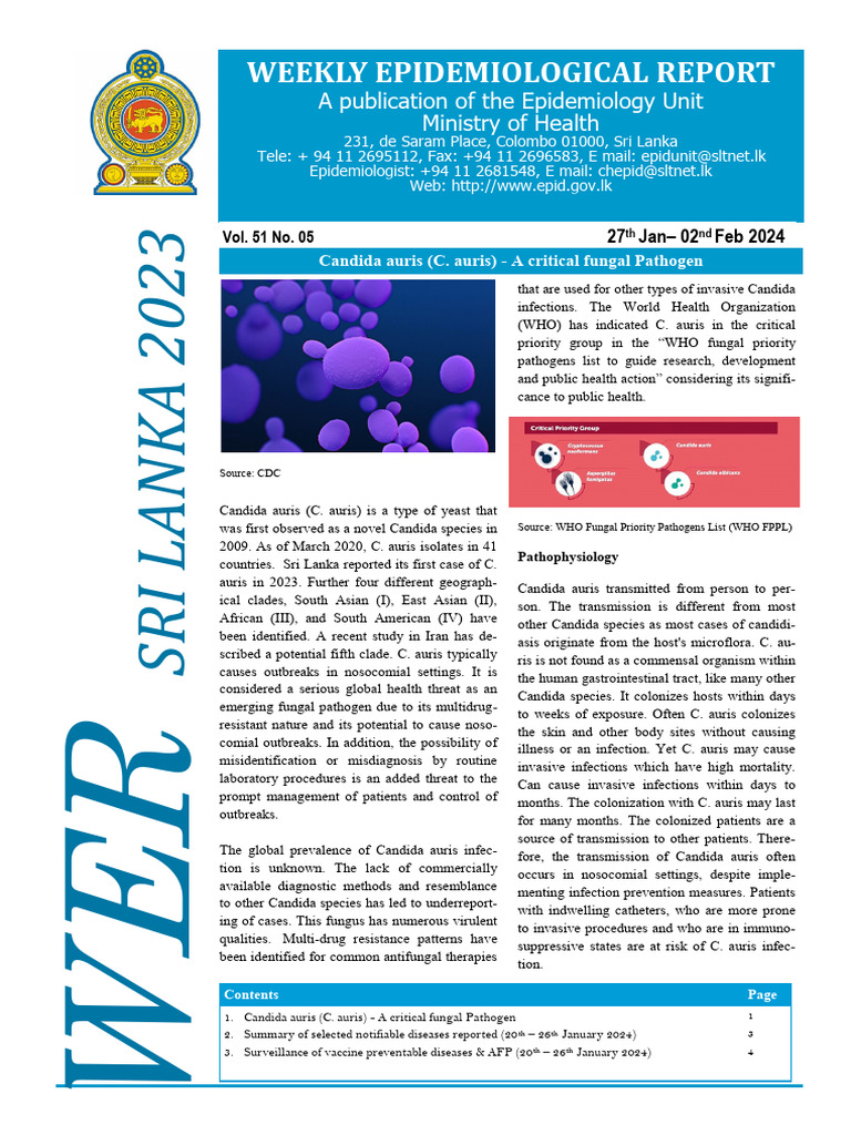 Candida auris: Global Health Threat Overview | PDF | Infection ...