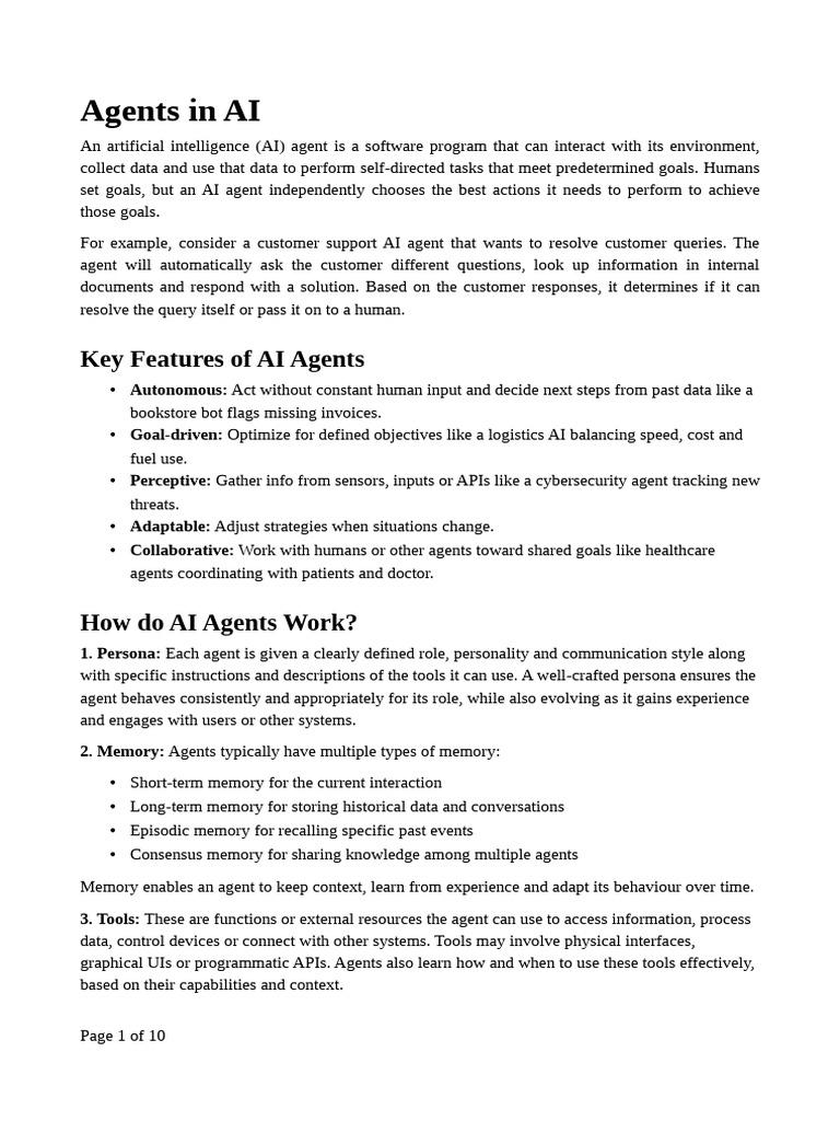 AI Agents | PDF | Artificial Intelligence | Intelligence (AI) & Semantics