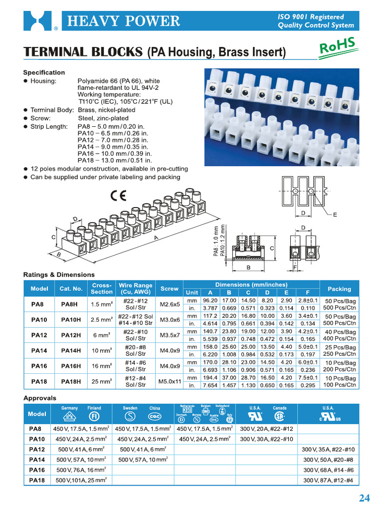 Catalogue (Terminal Blocks) PA8 | PDF