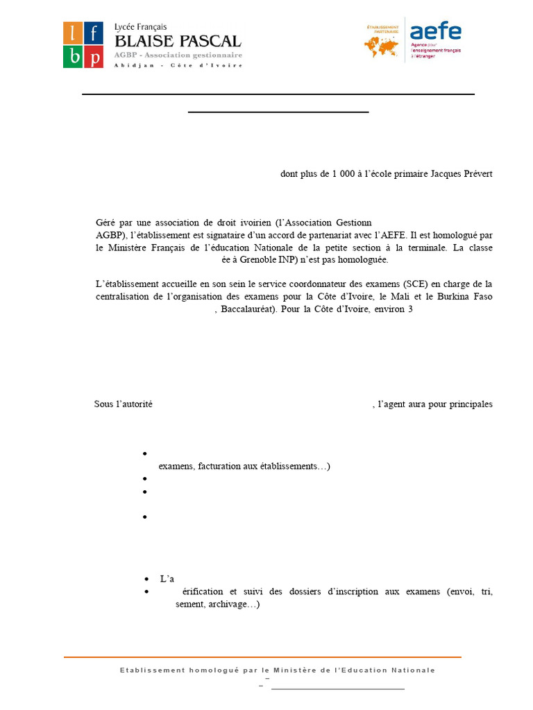Gestionnaire Administratif et Financier LFBP | PDF | Côte d'Ivoire