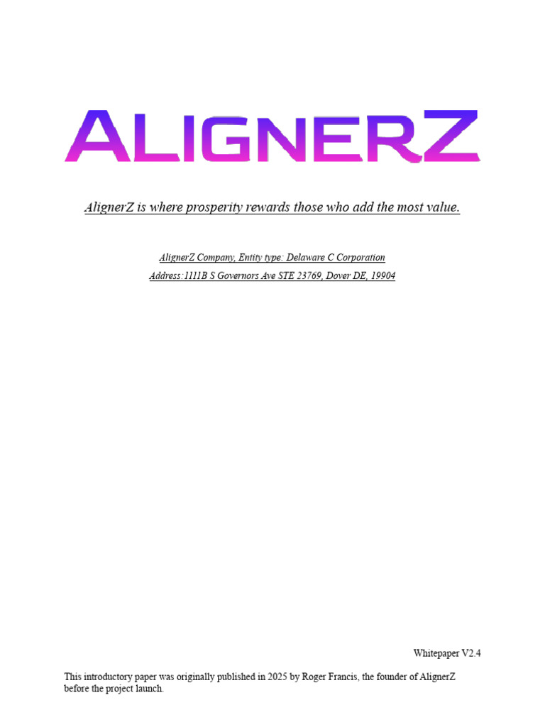 AlignerZ Whitepaper | PDF | Market Liquidity | Private Sector