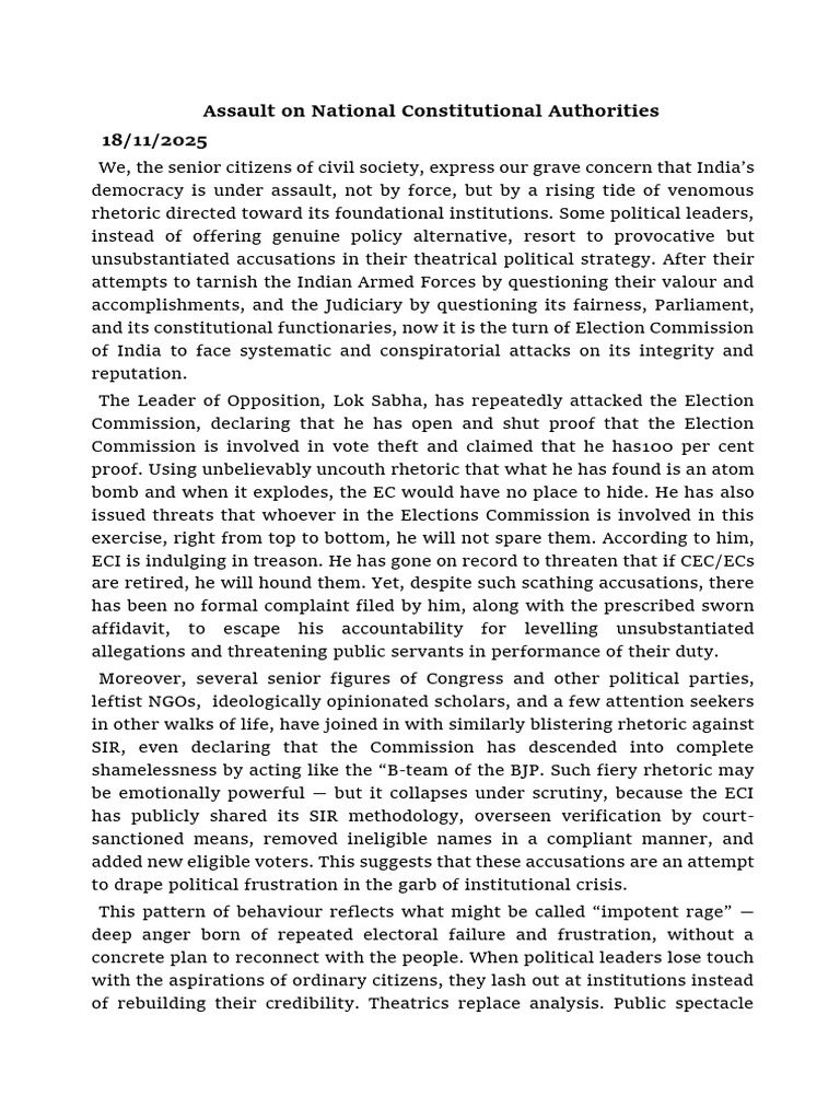 Defending India's Election Commission Integrity | PDF | Government ...