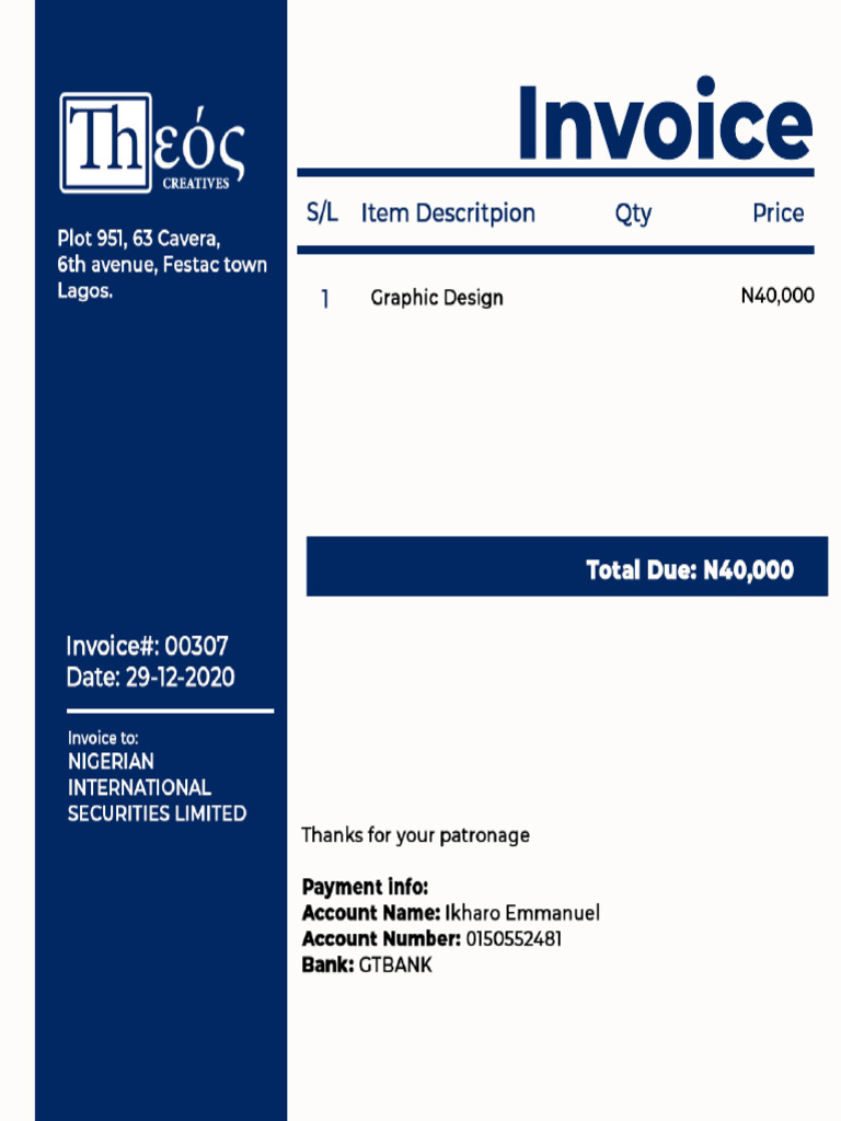 Invoice For Nisl (December 2020) | PDF