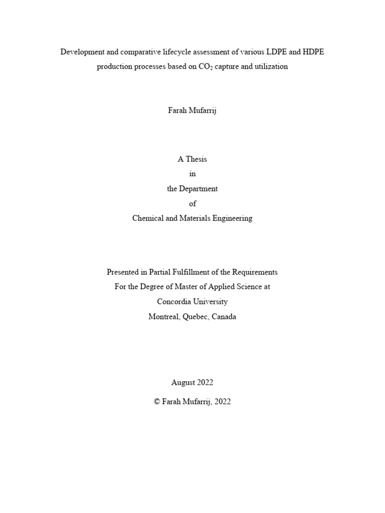 Lifecycle Assessment of LDPE and HDPE Production | PDF | Polyethylene ...