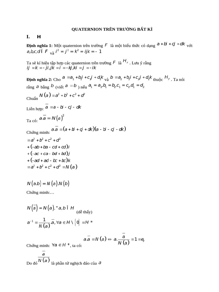 Quaternion | PDF