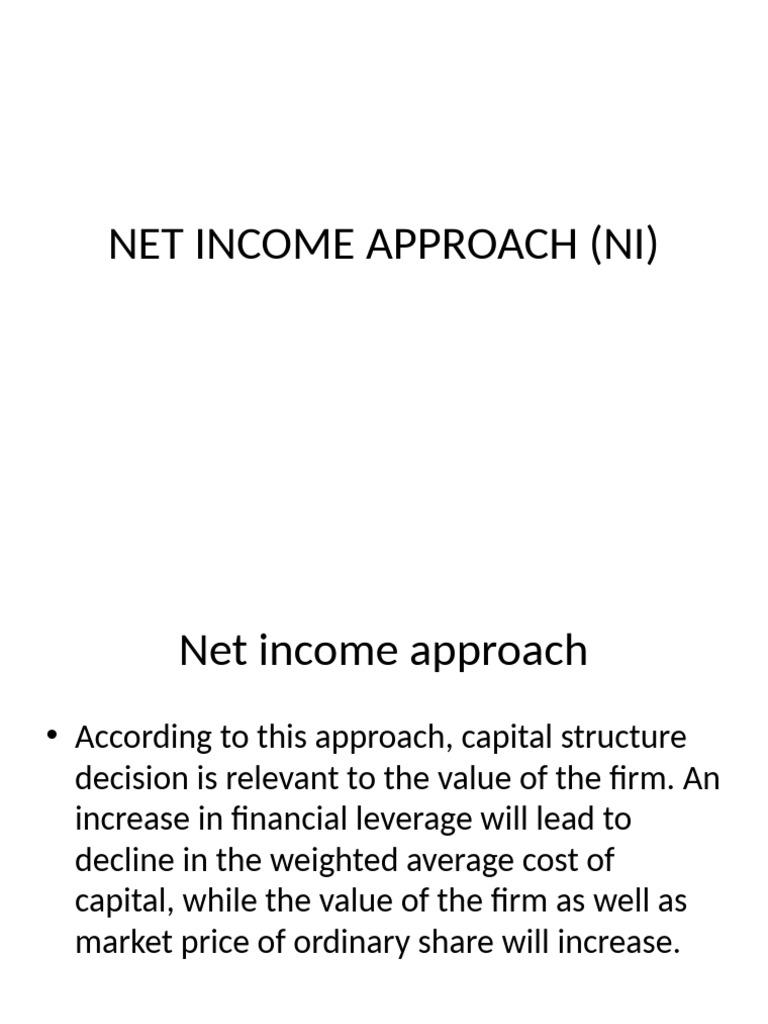 Net Income Approach to Firm Valuation | PDF