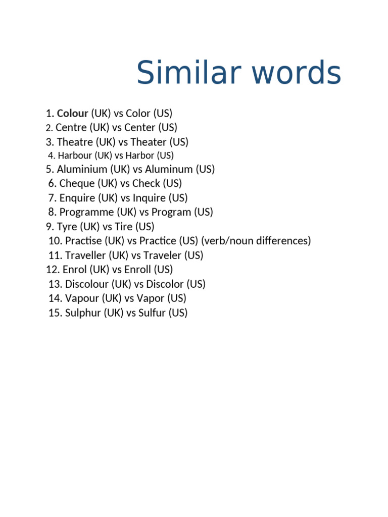 Similar Words | PDF