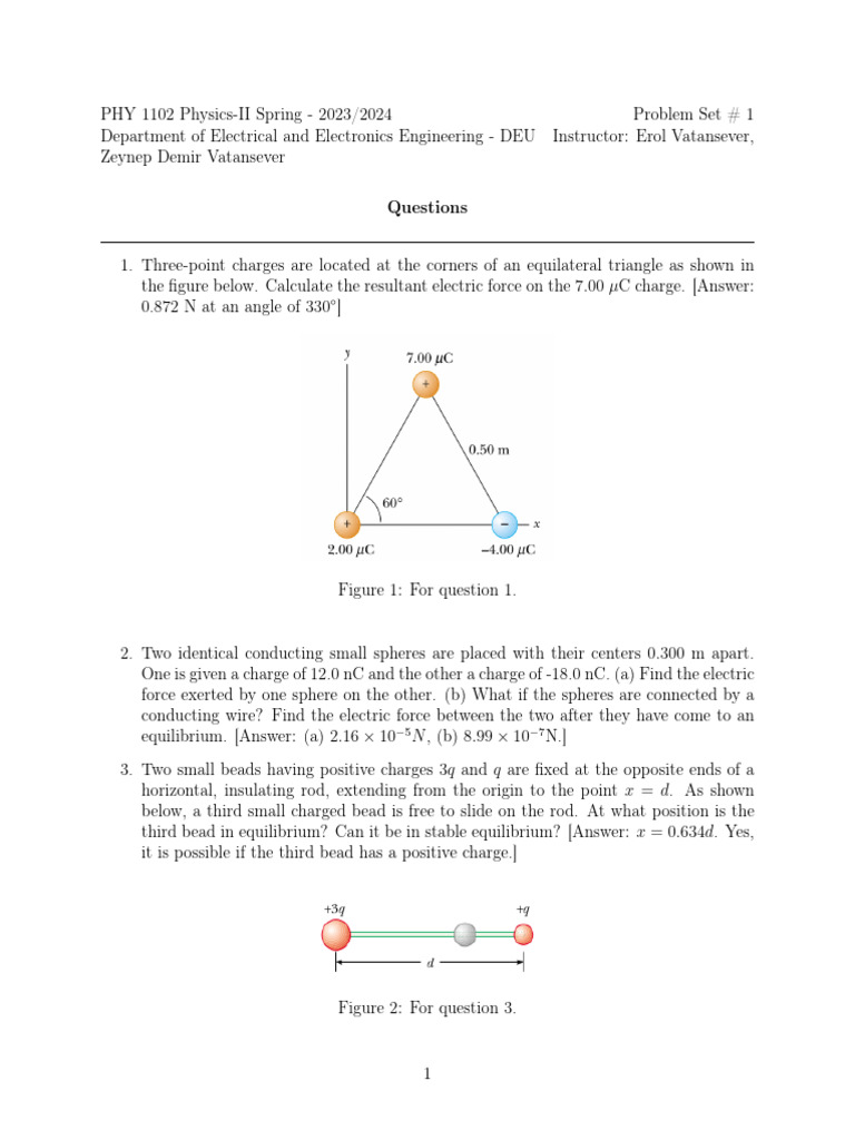 Physics II Problem Set Spring 2023 | PDF | Elementary Geometry | Mechanics