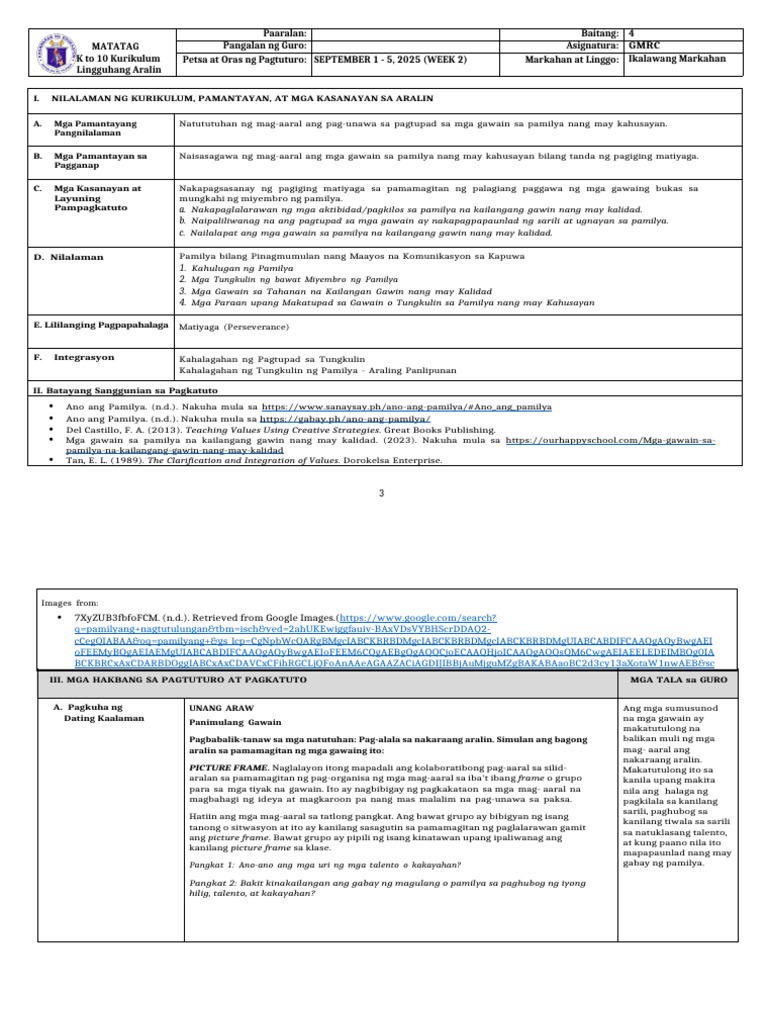 GMRC 4 - DLL - Q2 - W2 | PDF
