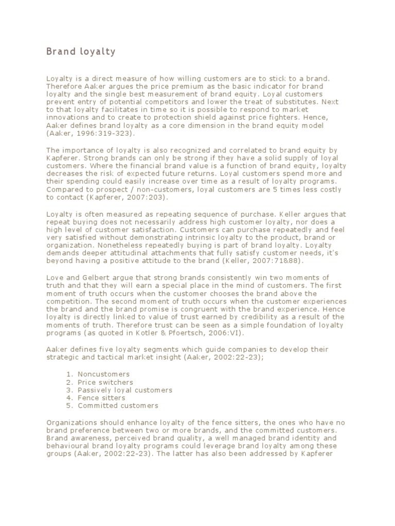 Understanding Brand Loyalty and Equity | PDF | Brand | Marketing ...