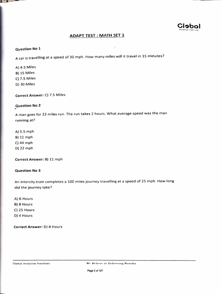 Aviation Math Practice Questions | PDF | Aircraft | Aerospace