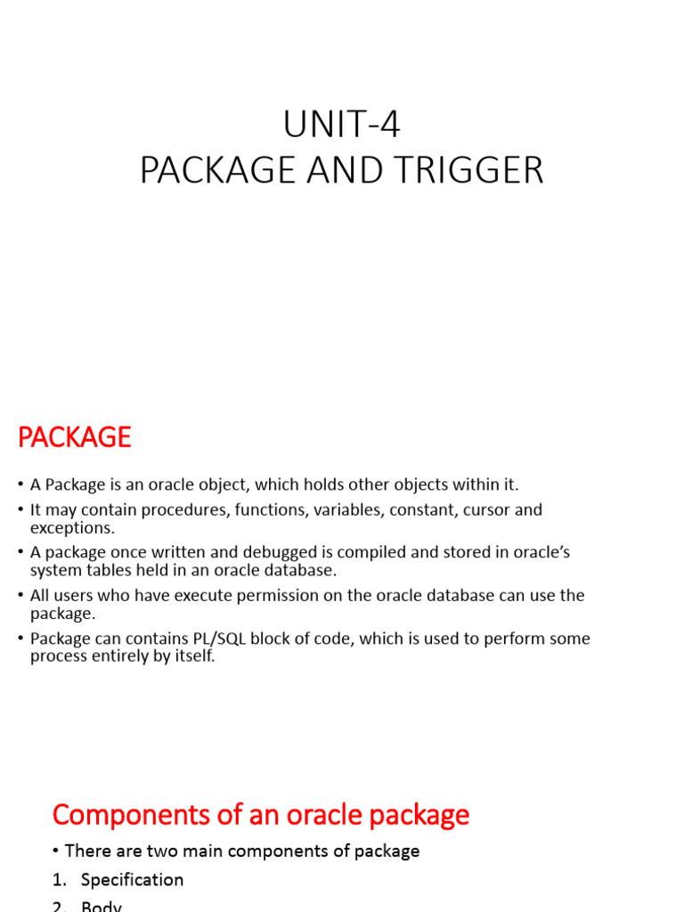 Oracle PL/SQL Packages Explained | PDF | Pl/Sql | Computer Programming