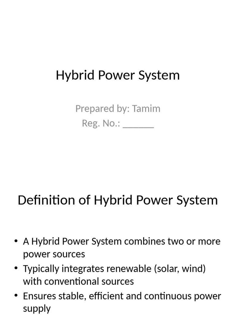 Hybrid Power Systems Overview and Benefits | PDF | Renewable Energy ...