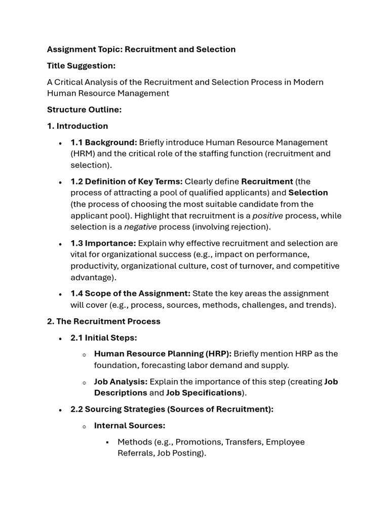 Recruitment and Selection Analysis Guide | PDF | Recruitment | Human ...