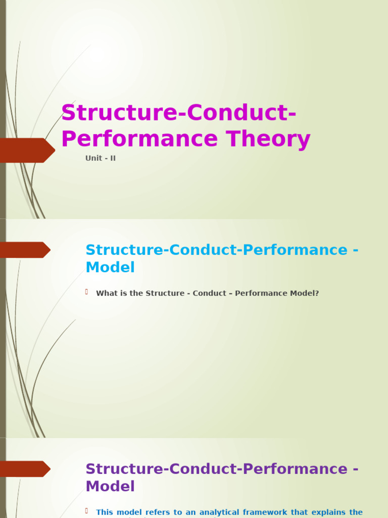 Structure-Conduct-Performance Model Explained | PDF | Market (Economics ...