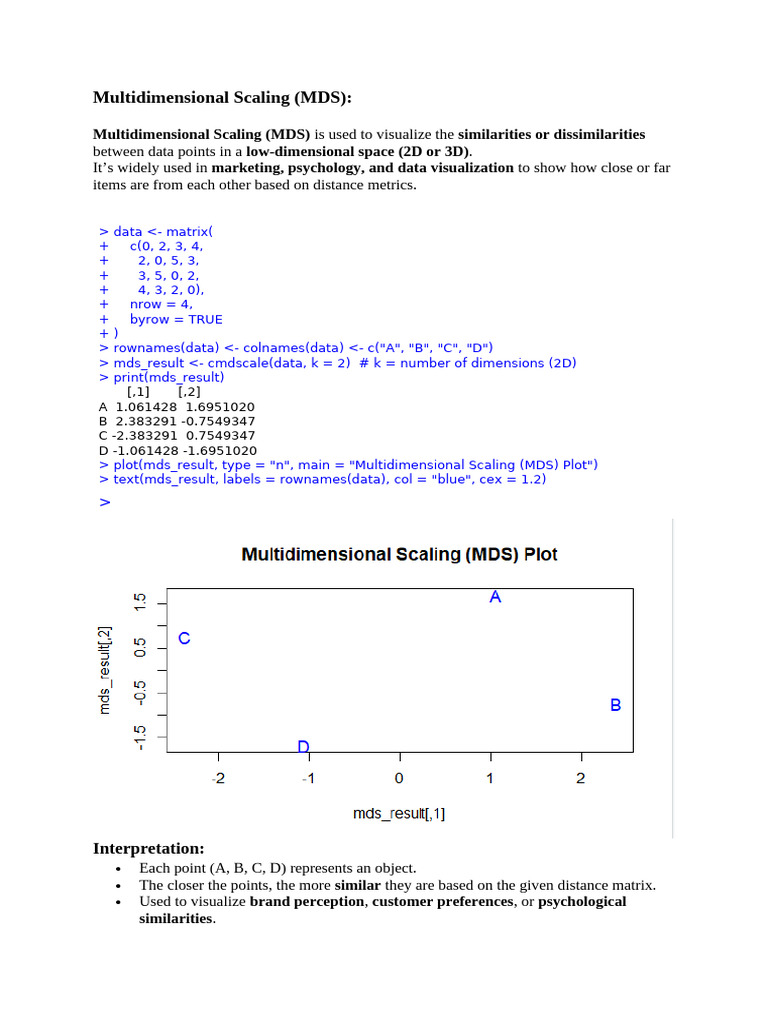 MDS and ANOVA Analysis Techniques | PDF