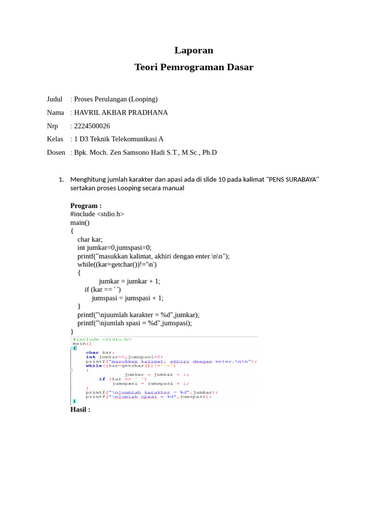 Teori Looping dalam Pemrograman Dasar | PDF