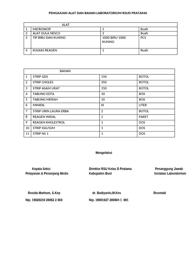 Alat Dan Bahan Laboratorium | PDF