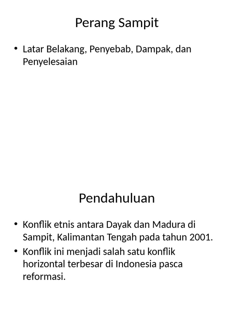 Konflik Etnis Dayak-Madura Sampit | PDF