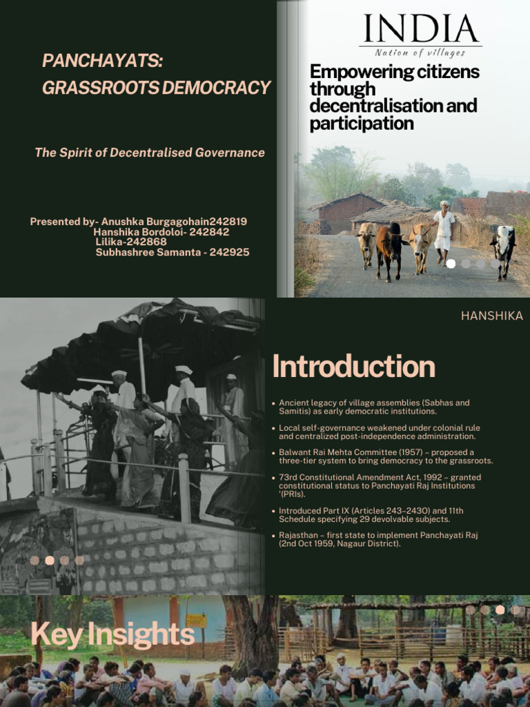 Grassroots Democracy: Empowering Citizens through Panchayati Raj | PDF ...