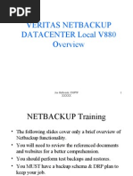 Veritas Netbackup DATACENTER Local V880: Joe Holbrook, CHPTP XXXXX 1