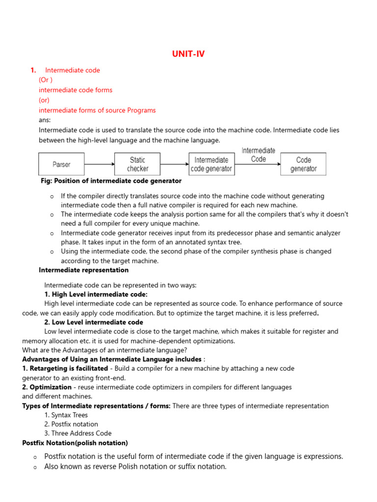 Understanding Intermediate Code in Compilers | PDF | Scope (Computer ...