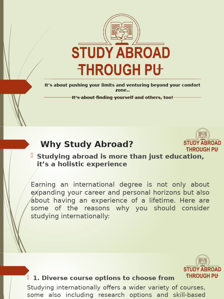 Benefits of Studying Abroad | PDF | International English Language ...