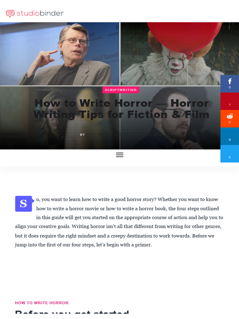 How to Write a Horror Story Guide | PDF | Horror Films | Screenwriting