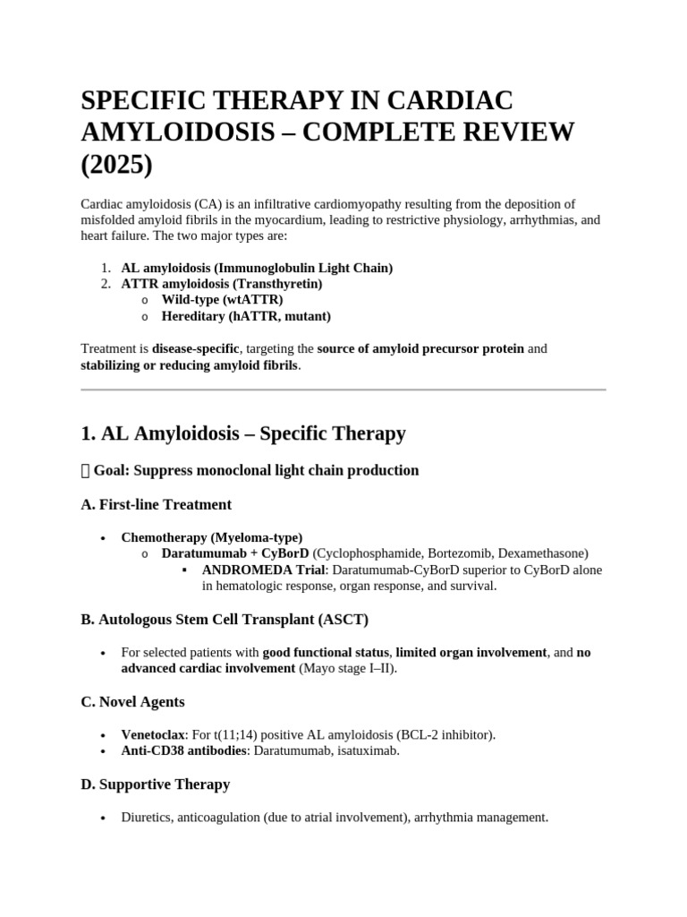 Cardiac Amyloidosis Therapy Review | PDF | Medical Specialties ...