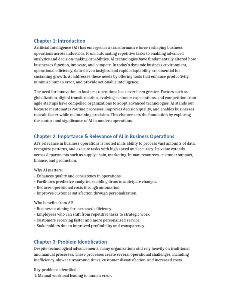AI's Impact on Business Operations | PDF | Artificial Intelligence ...