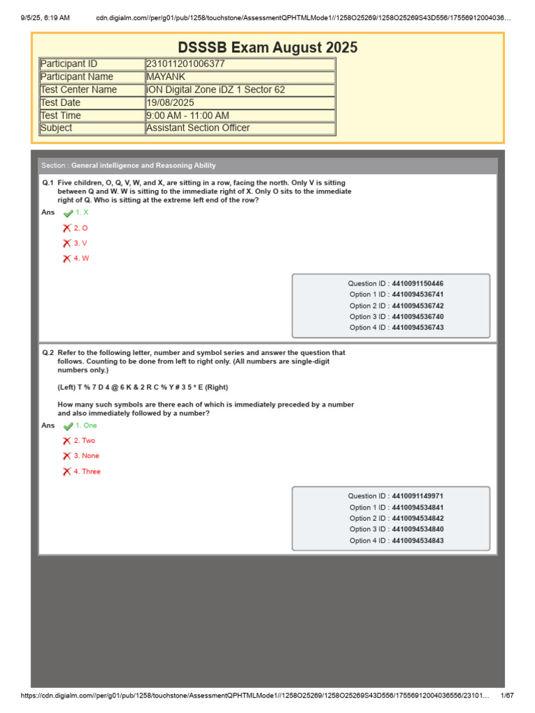 General Intelligence and Reasoning Test Questions | PDF