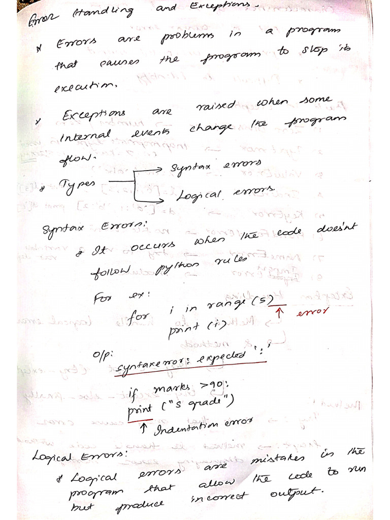 Errors and Files | PDF