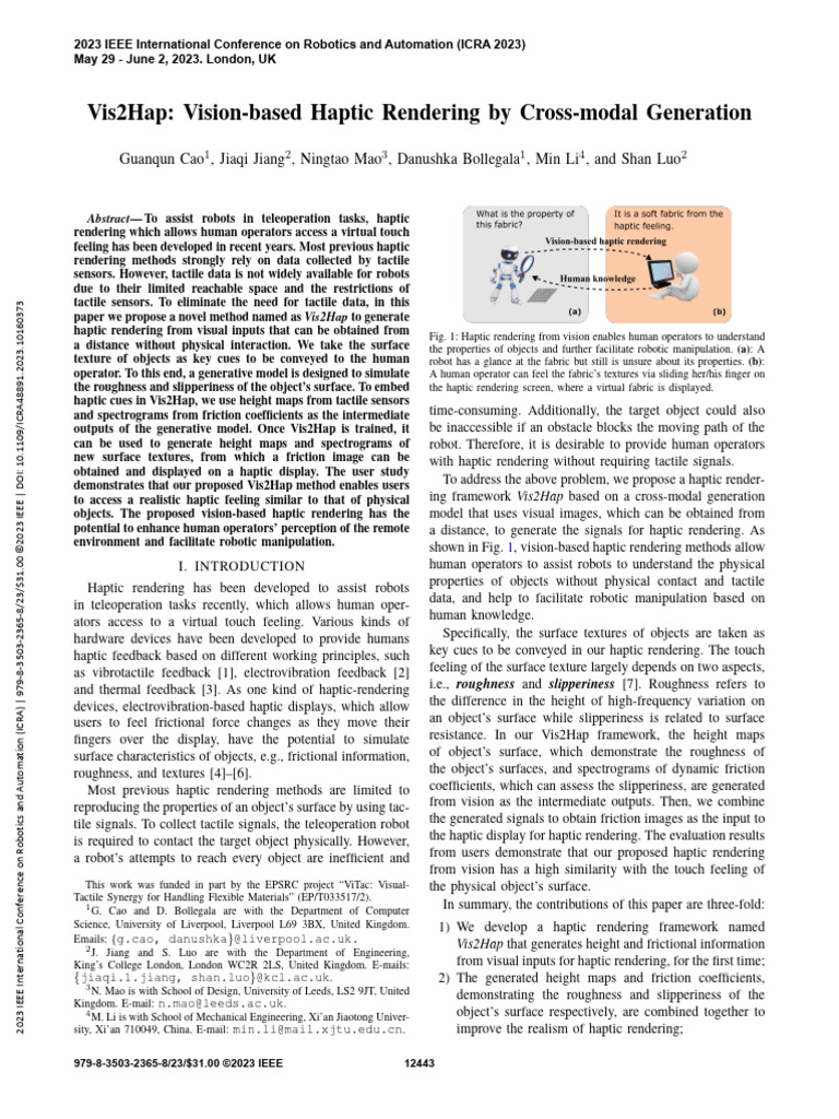 Vision-Based Haptic Rendering Method | PDF | Rendering (Computer ...