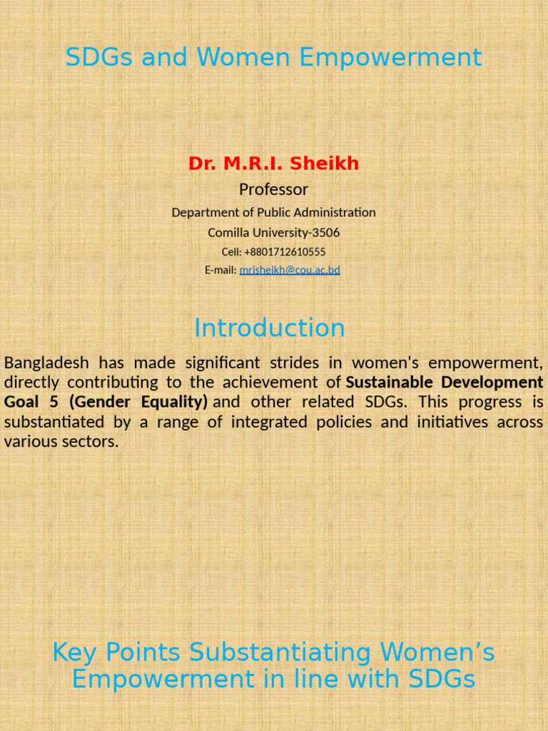 SDGs and Women Empowerment | PDF | Woman | Maternal Death