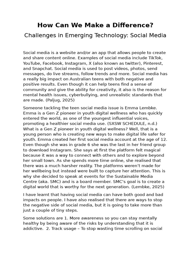 Impact of Social Media on Teens | PDF | Social Media | Popular Culture ...