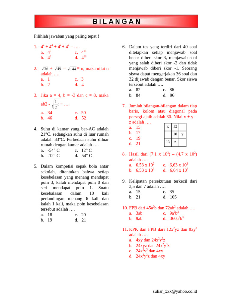 Soal Matematika dan Logika Dasar | PDF