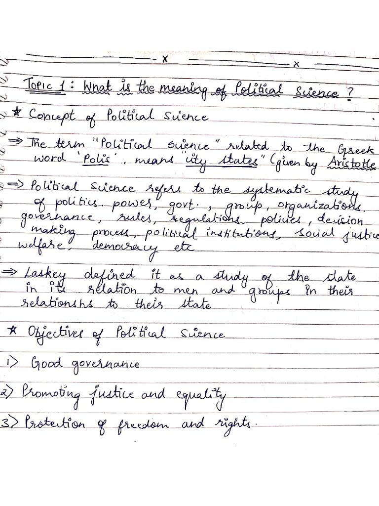 Political Science Unit 1 Notes | PDF